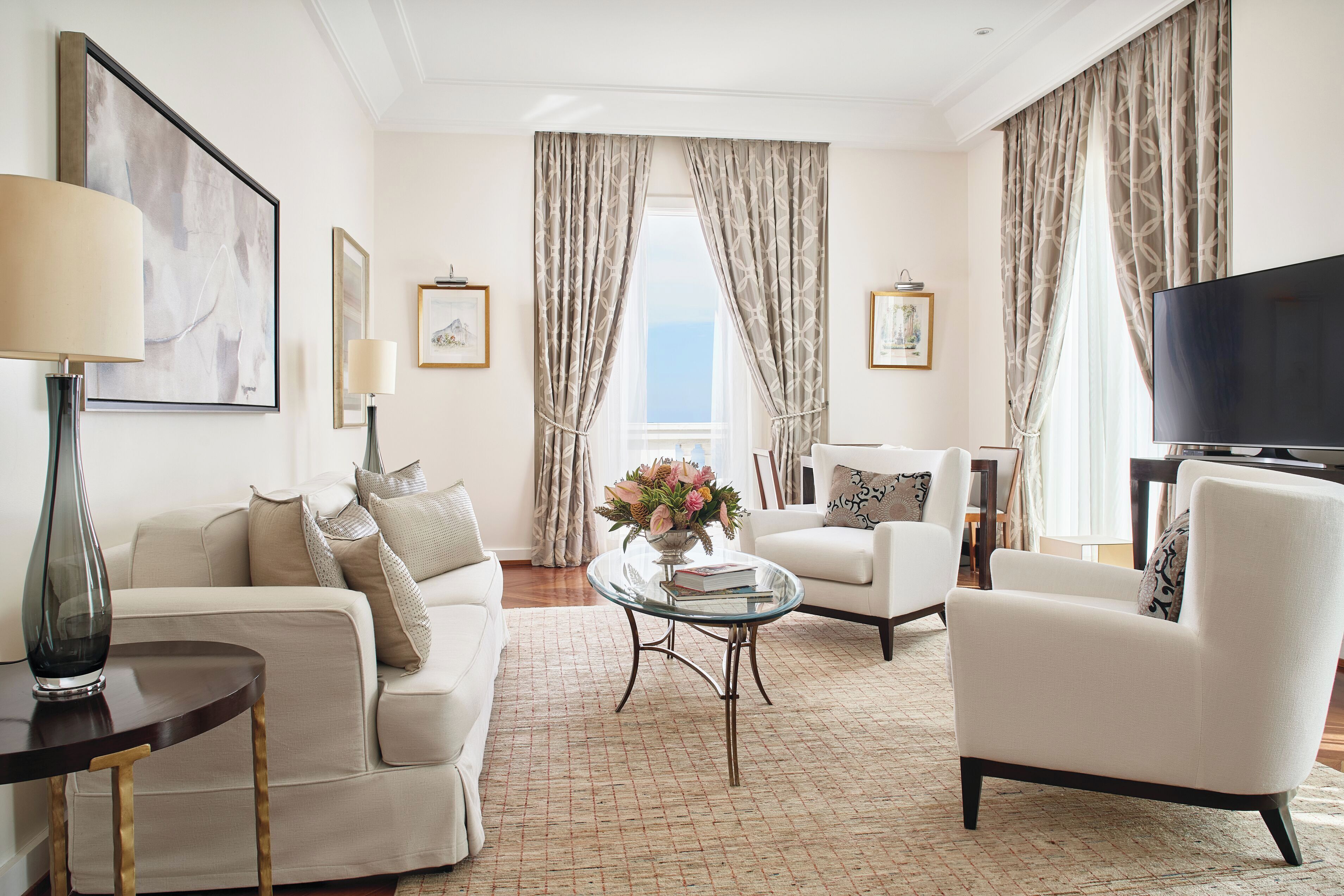 penthouse, ocean view | living room | 46-inch lcd tv with cable channels