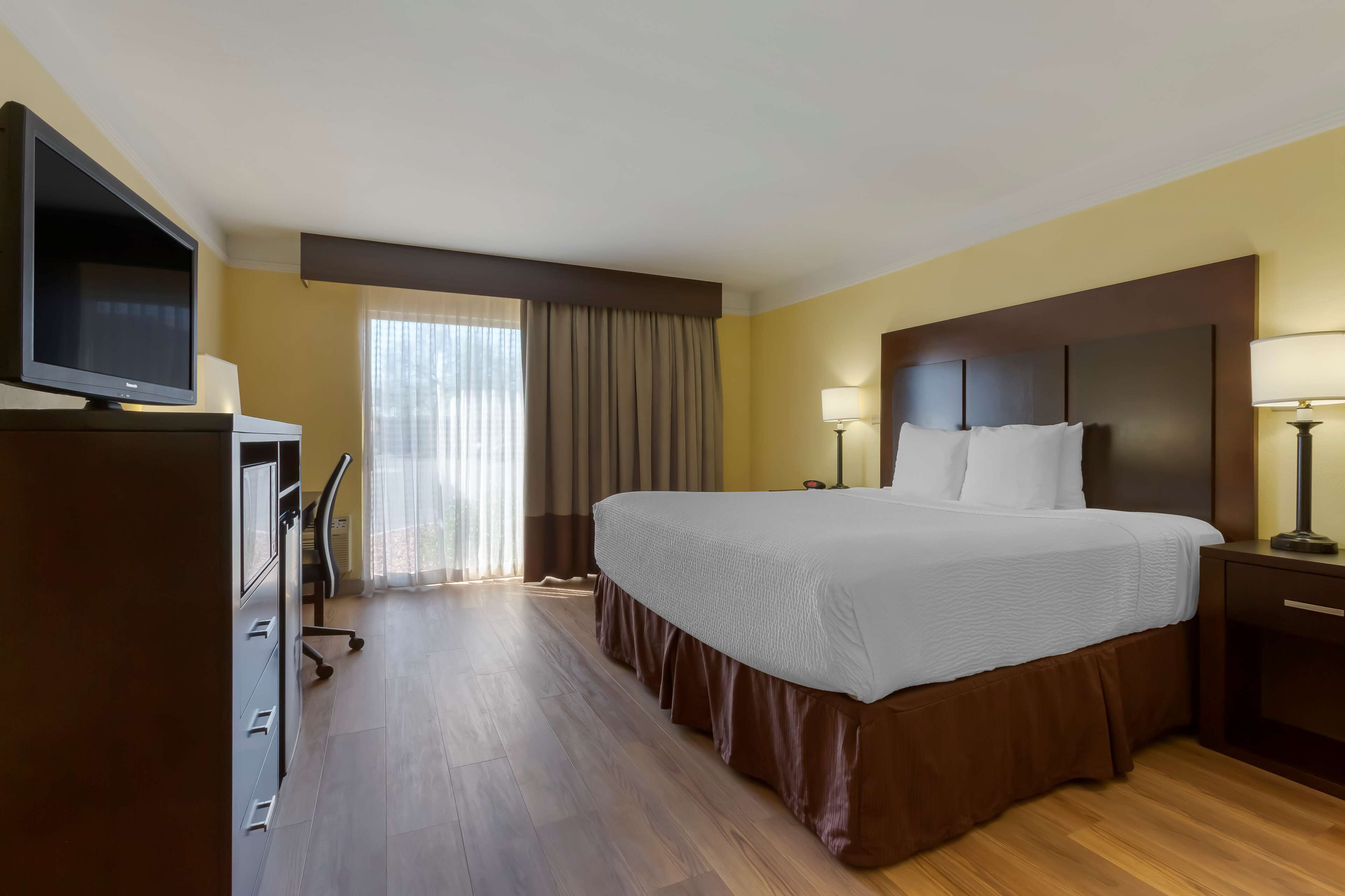 Standard Room, 1 King Bed, Non Smoking, Microwave | In-room safe, desk, laptop workspace, blackout drapes