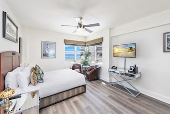 Ocean View One Bedroom Suite | Premium bedding, down comforters, in-room safe, iron/ironing board at National Hotel, An Adult Only Oceanfront Resort