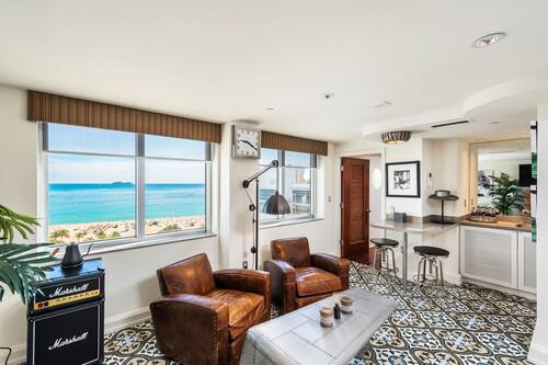 Penthouse Suite, 1 King Bed, Ocean View | Premium bedding, down comforters, in-room safe, iron/ironing board