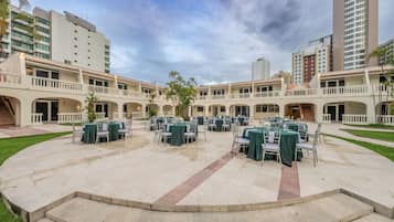 Outdoor banquet area