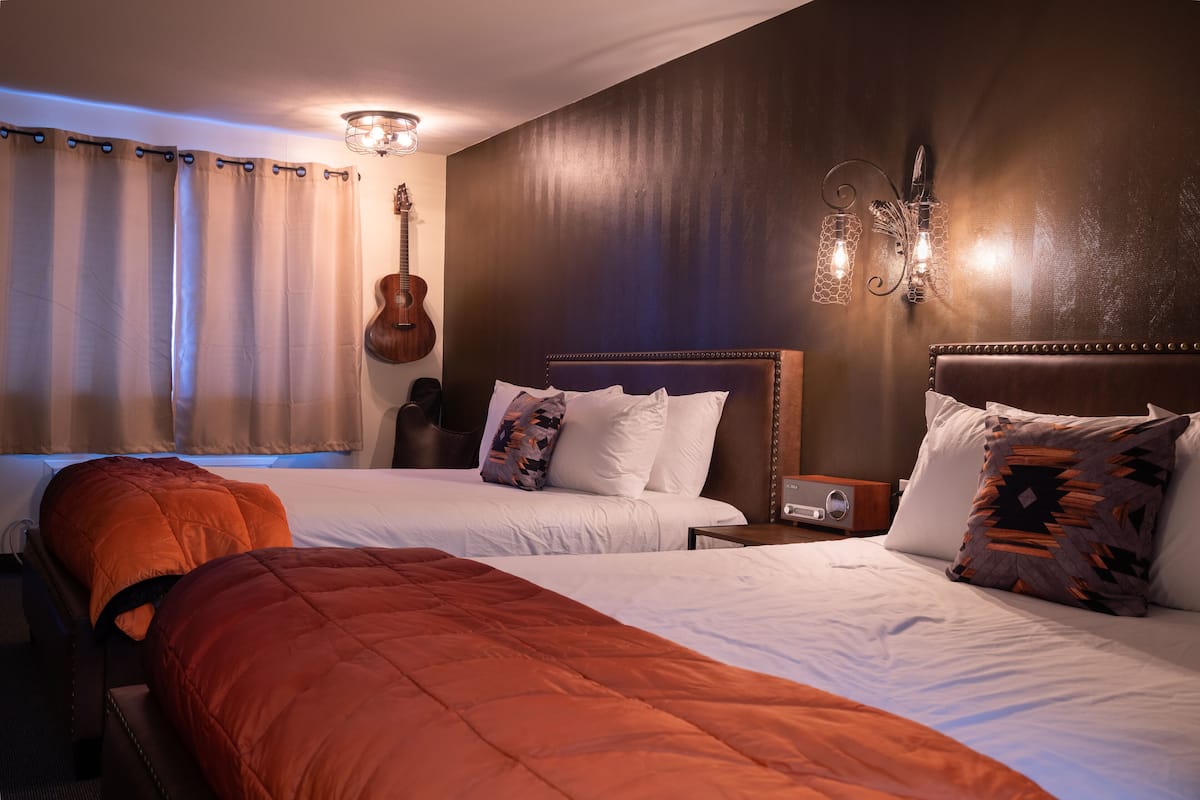 standard room, 2 queen beds | 1 bedroom, minibar, desk, blackout curtains