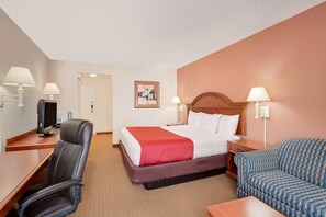 Room, 1 King Bed, Non Smoking | Desk, blackout drapes, iron/ironing board, free cribs/infant beds - Ramada by Wyndham Provo (Provo)