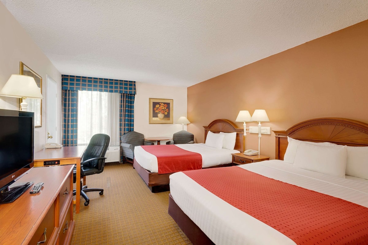Room, 2 Queen Beds, Non Smoking | Desk, blackout curtains, iron/ironing board, free cots/infant beds