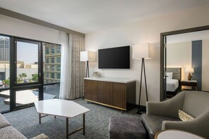 Premium bedding, down comforters, pillowtop beds, in-room safe