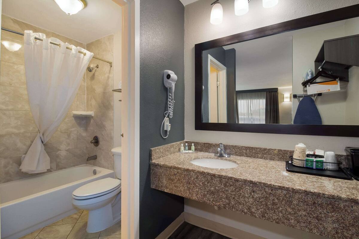 free toiletries, hair dryer, towels, soap