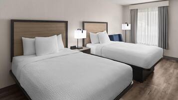 Room, 2 Double Beds, Non Smoking | Premium bedding, desk, laptop workspace, blackout drapes