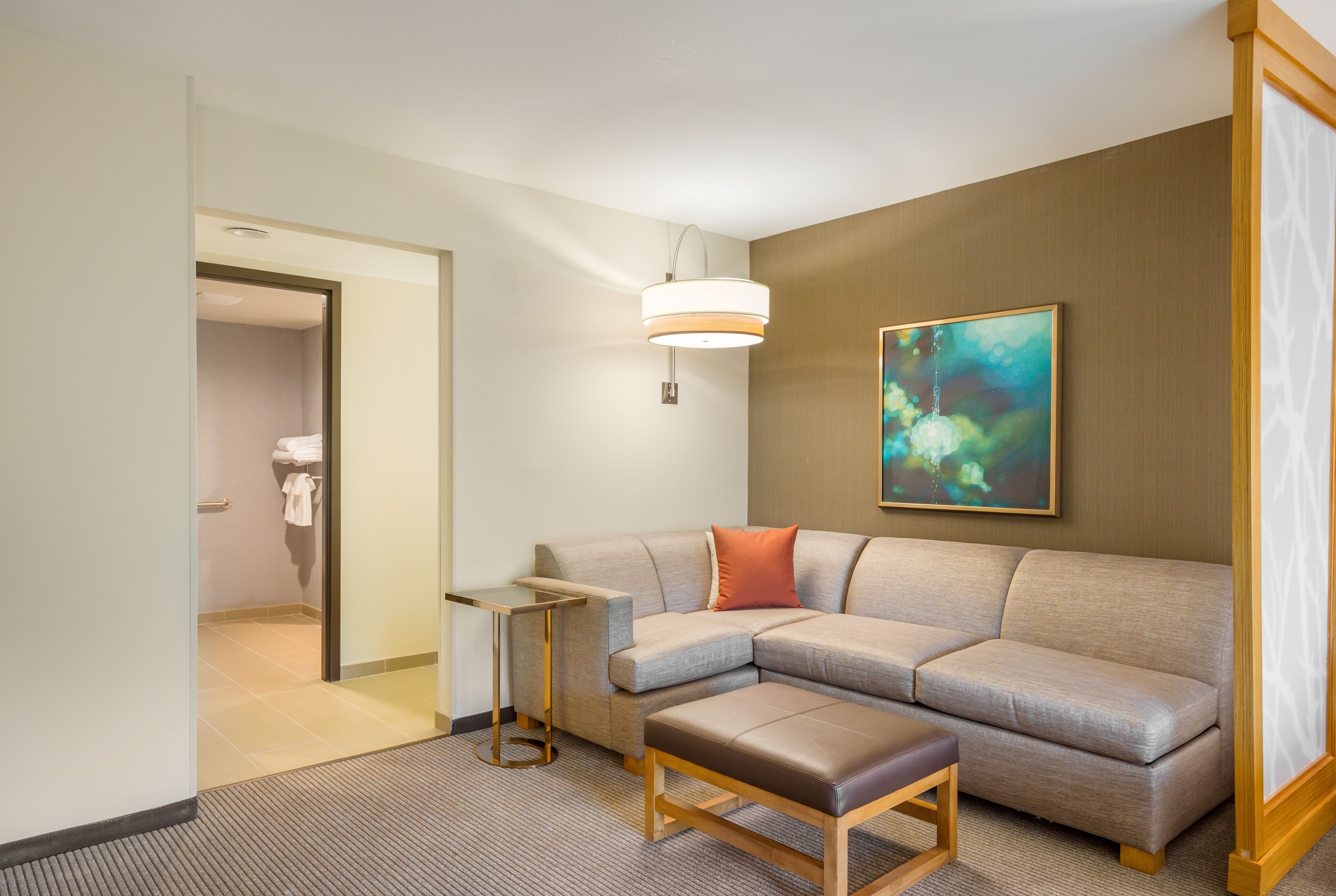 classic room, 1 king bed with sofa bed | living area | flat-screen tv