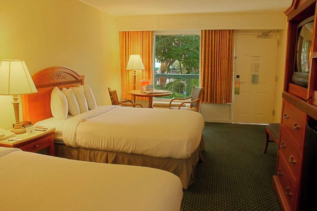 Hypo-allergenic bedding, in-room safe, blackout drapes
