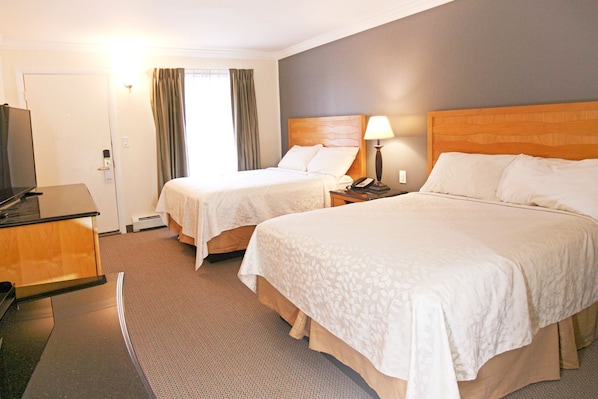 Standard Room, 2 Double Beds, Non Smoking | Desk, laptop workspace, iron/ironing board, free WiFi