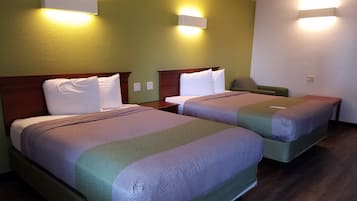 Desk, free WiFi, bed sheets