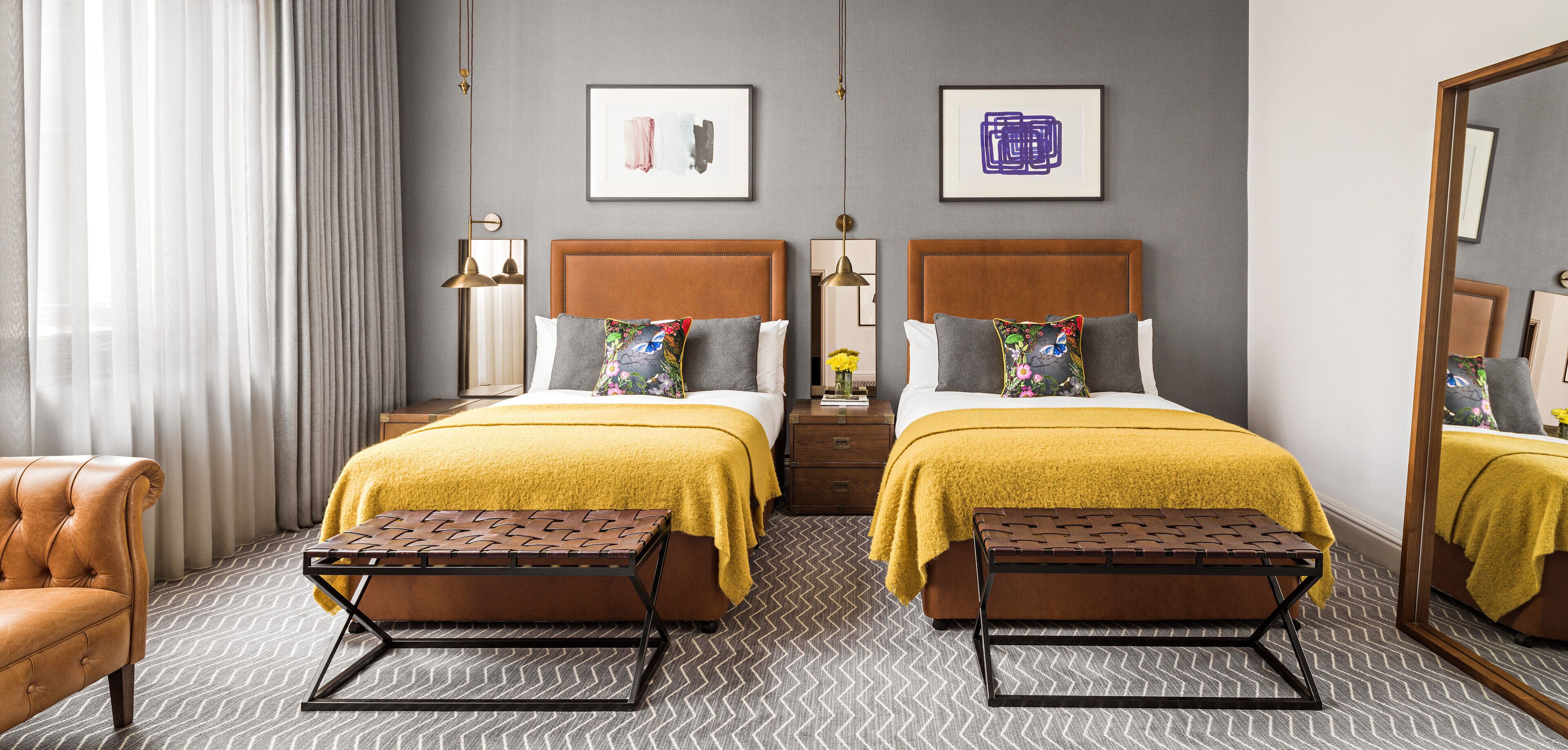 Hypo-allergenic bedding, in-room safe, individually decorated