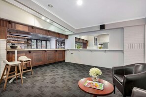 Fridge, microwave, electric kettle