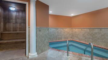 Indoor pool, open 7 AM to 11:00 PM, sun loungers