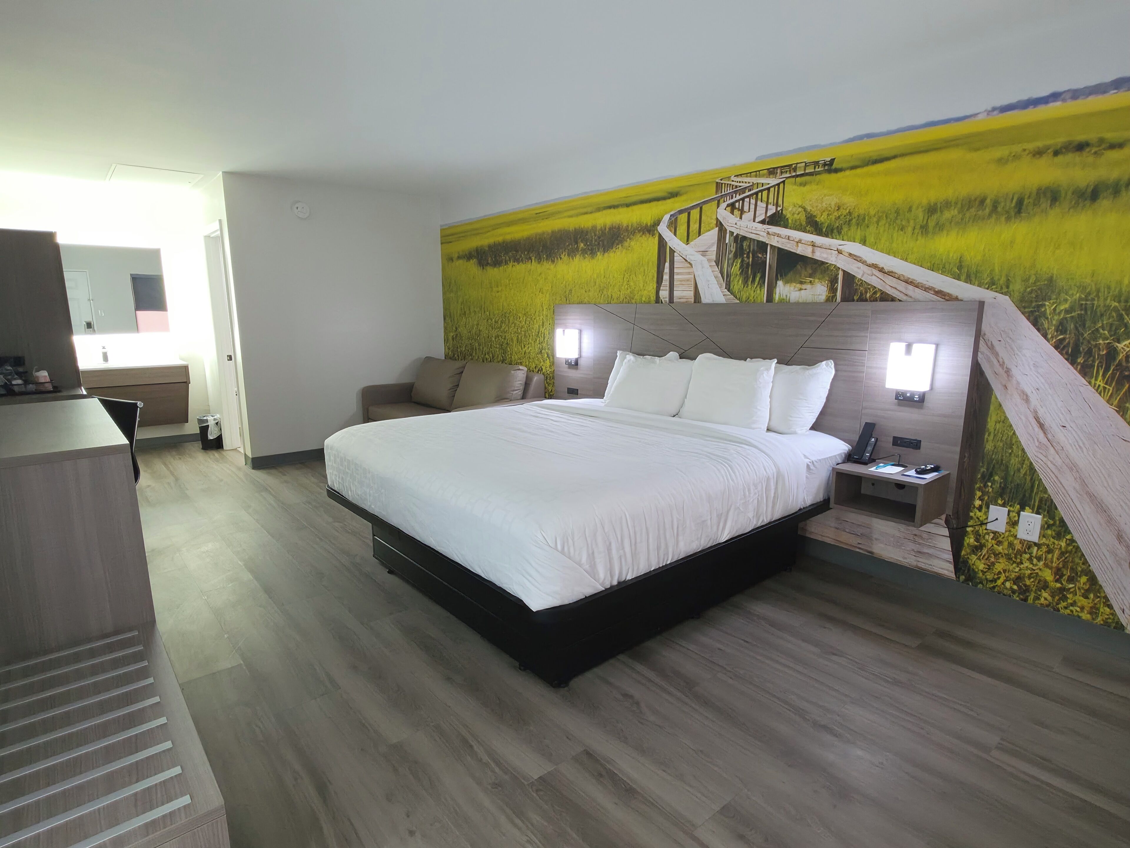 Room, 1 King Bed with Sofa bed, Non Smoking | Desk, laptop workspace, blackout drapes, iron/ironing board