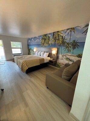 Room, 1 King Bed with Sofa bed, Non Smoking | Desk, laptop workspace, blackout drapes, iron/ironing board