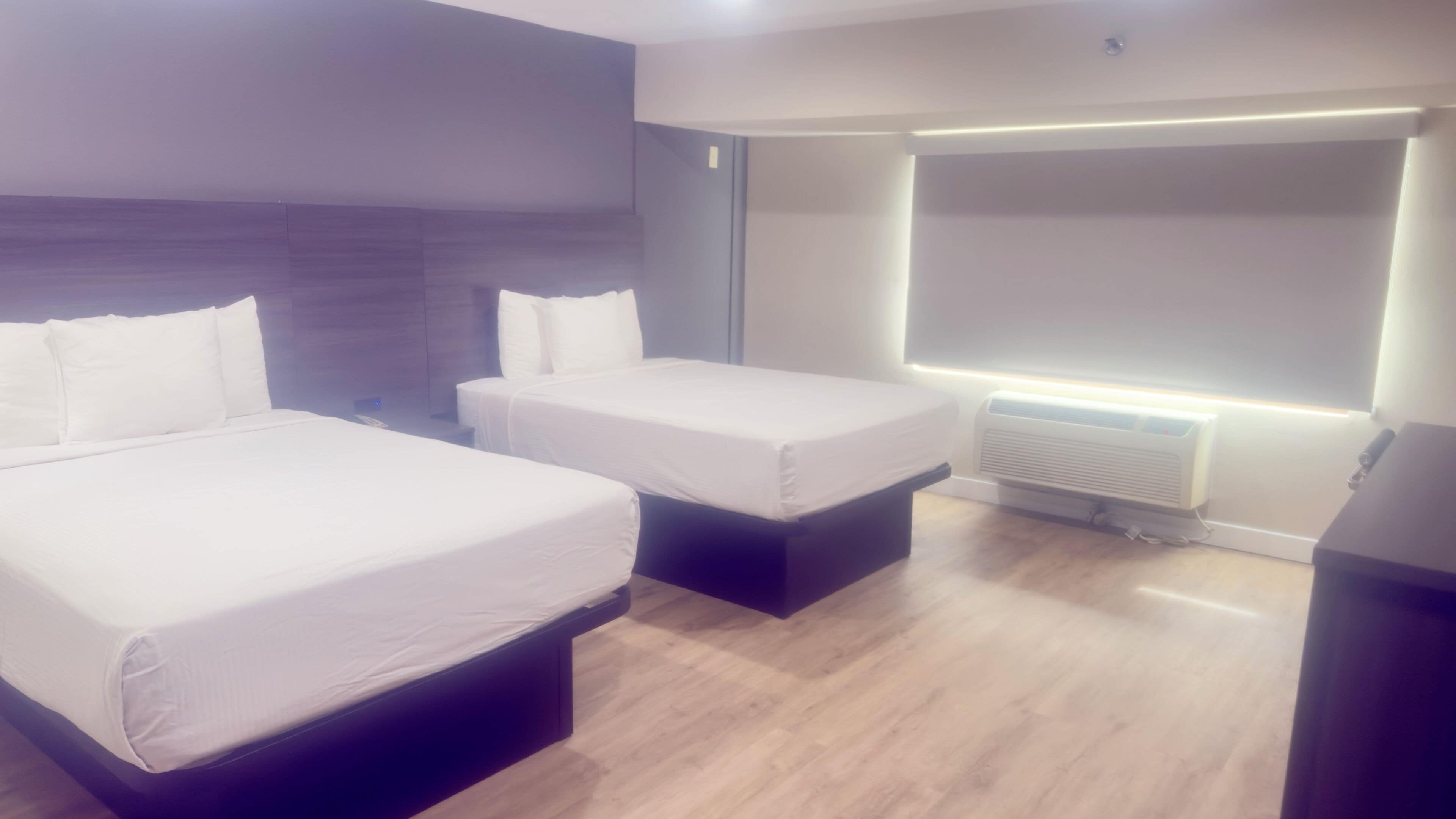 Double Room | Pillow-top beds, desk, blackout curtains, iron/ironing board