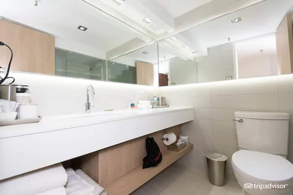 shower, eco-friendly toiletries, hair dryer, towels