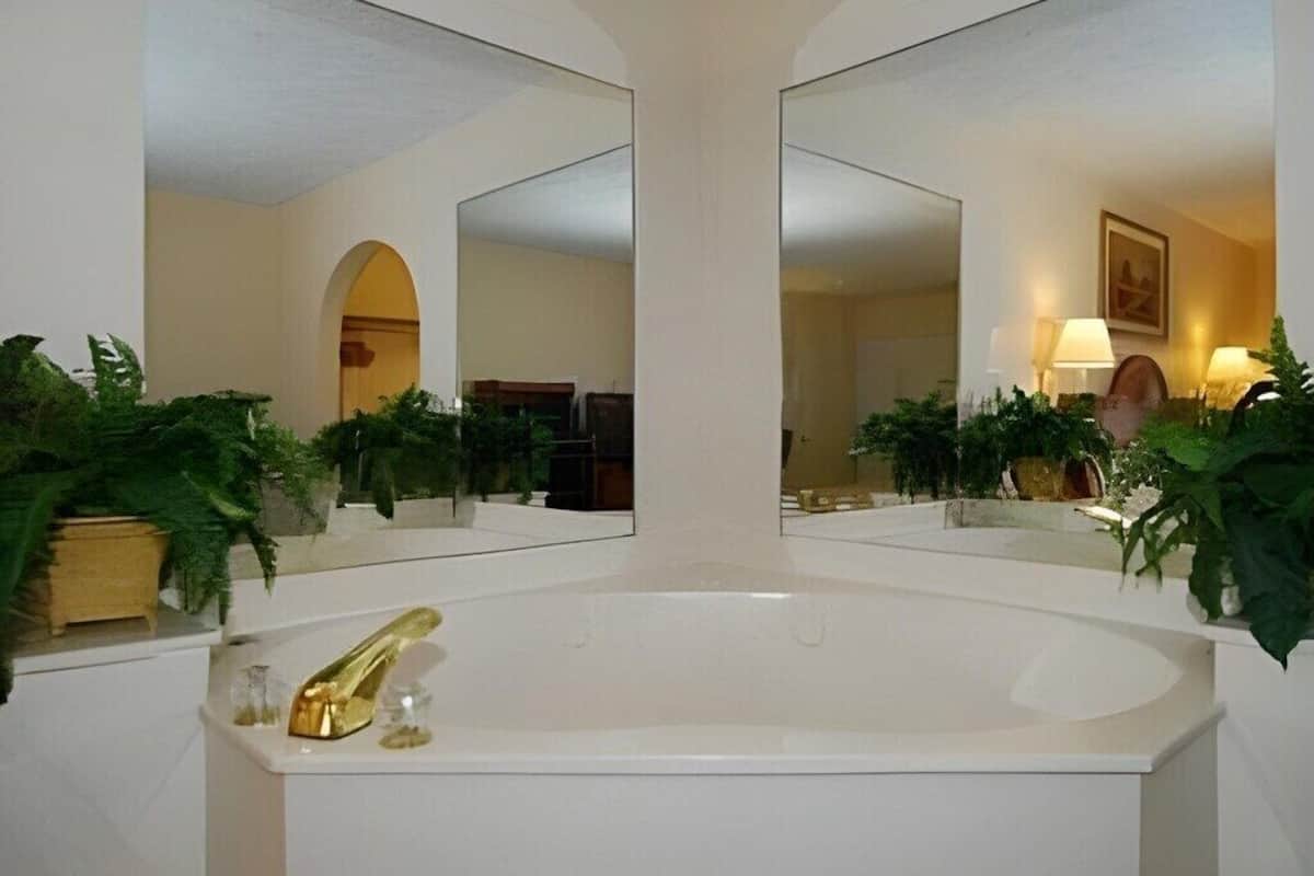 room, 1 king bed, accessible, non smoking | bathroom | hair dryer, towels