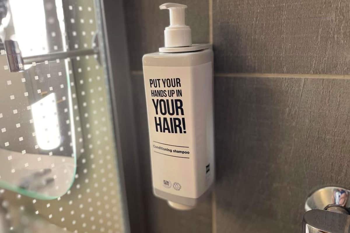 comfort room, 1 double bed | desk, blackout curtains, soundproofing, iron/ironing board