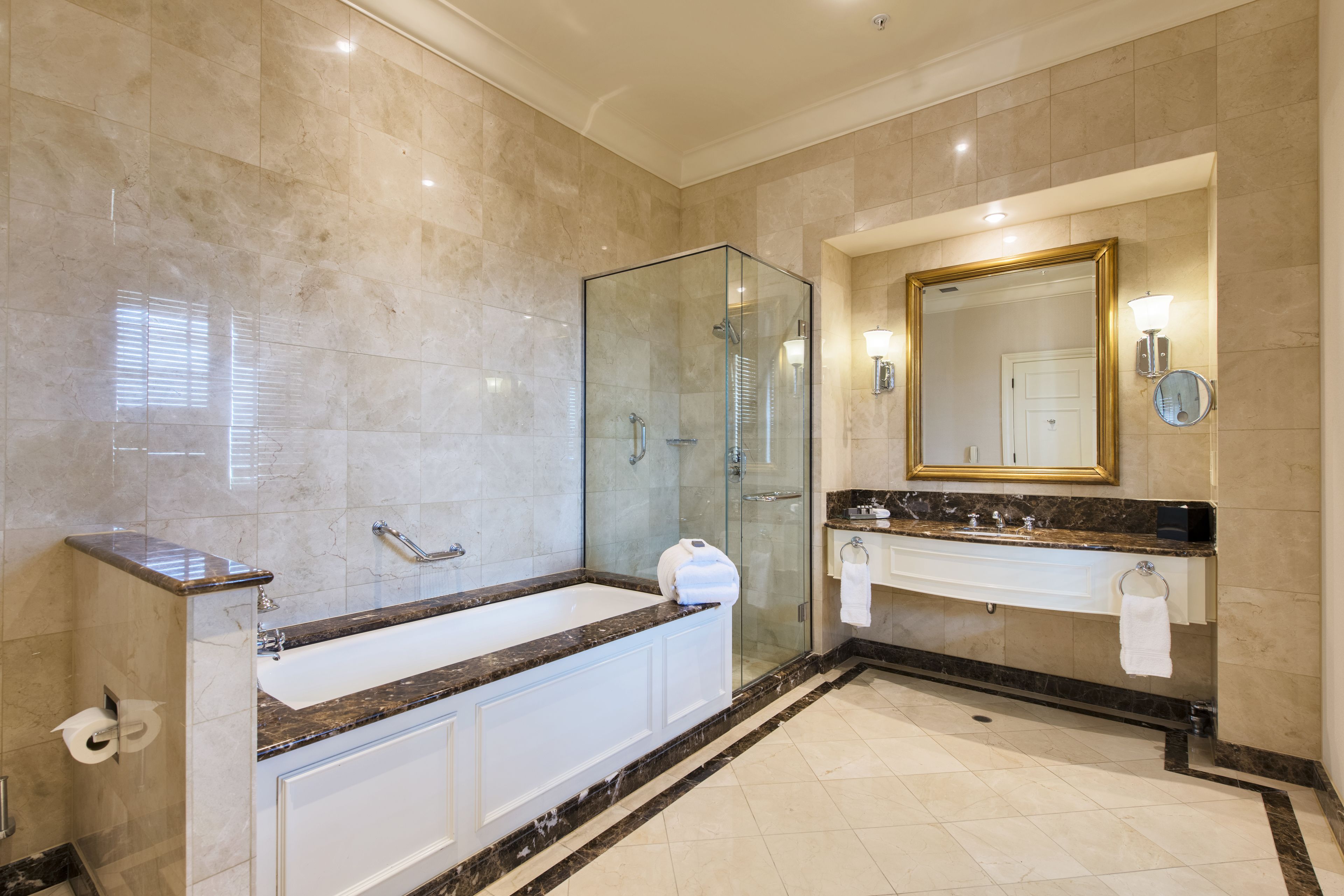 shower, free toiletries, hair dryer, bathrobes