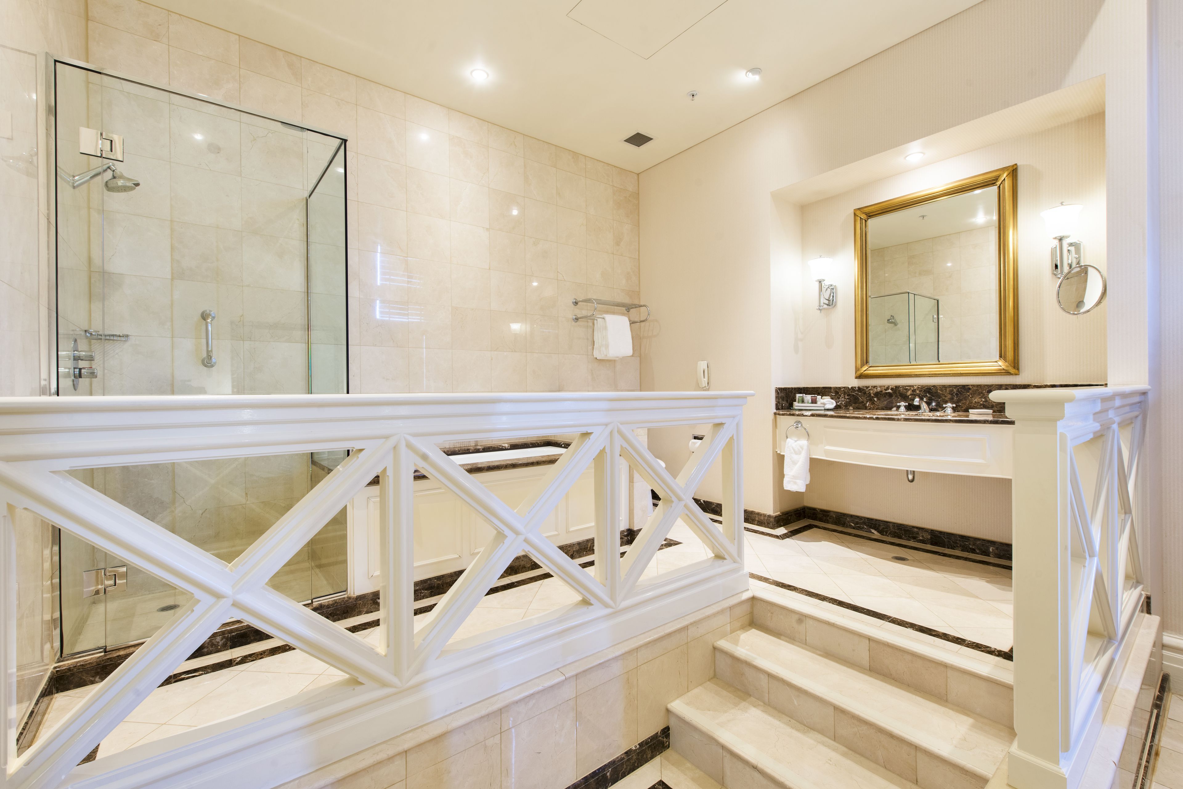 suite, 1 king bed | bathroom | shower, free toiletries, hair dryer, bathrobes