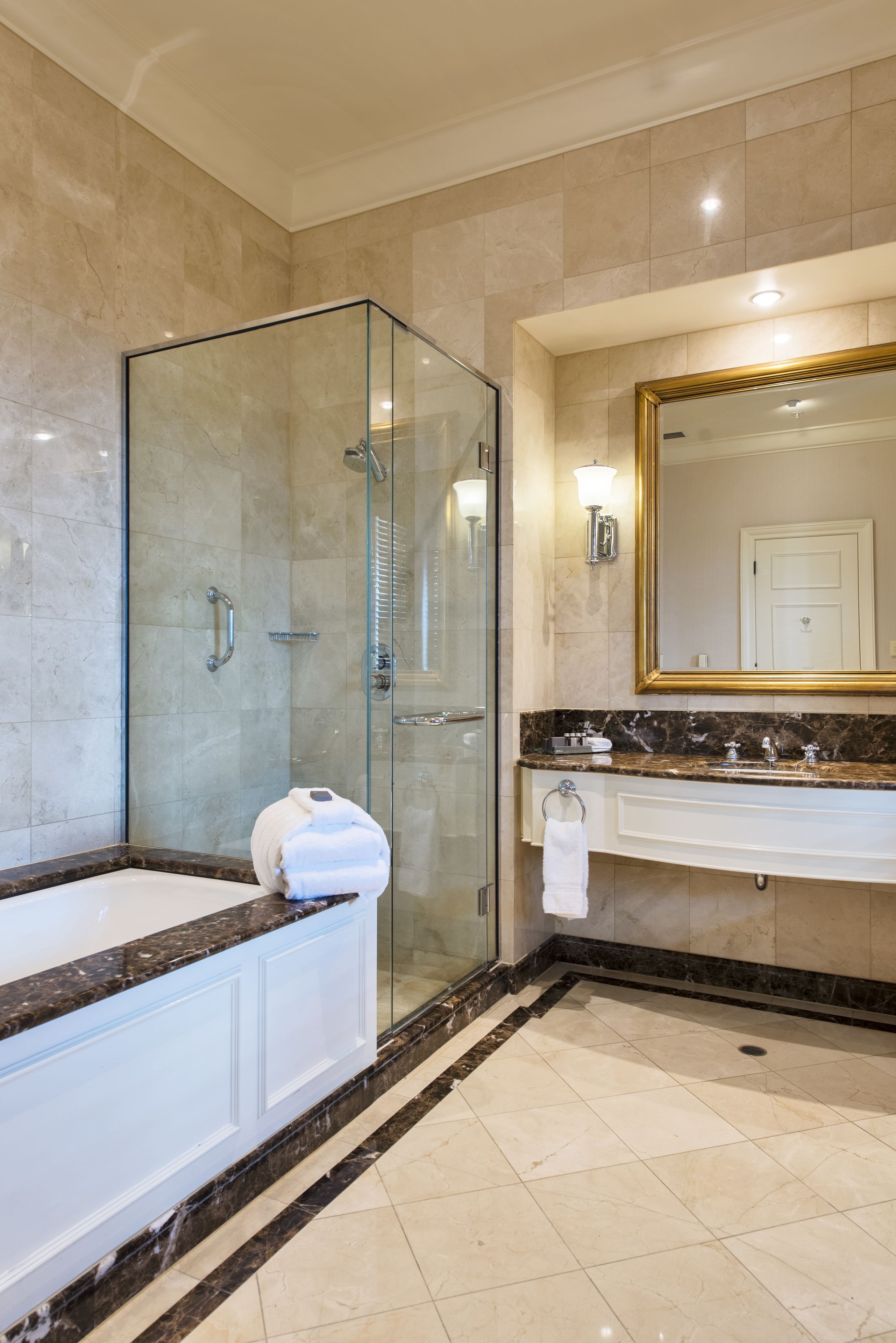 shower, free toiletries, hair dryer, bathrobes