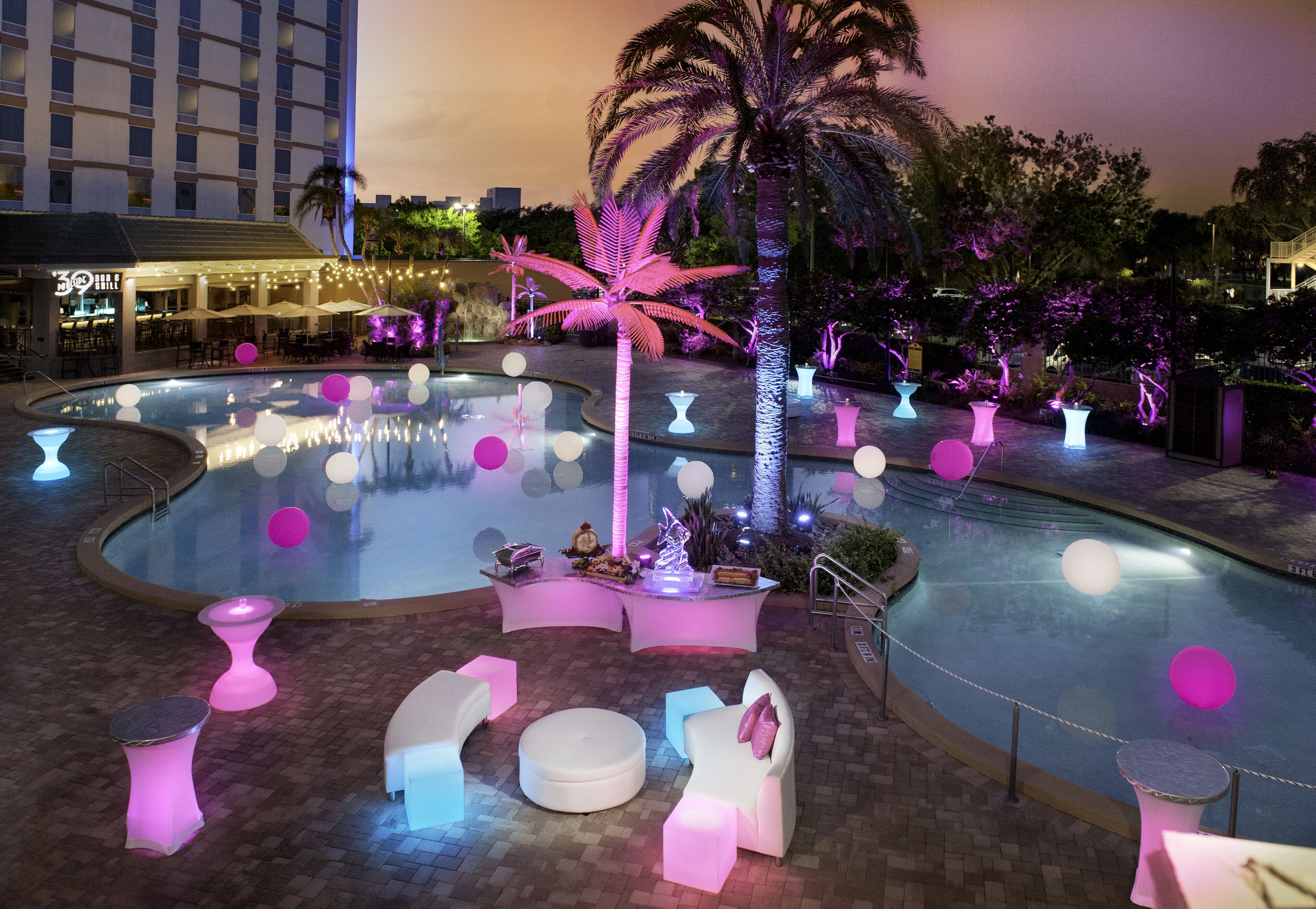 outdoor banquet area