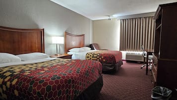 Desk, blackout drapes, iron/ironing board, free WiFi