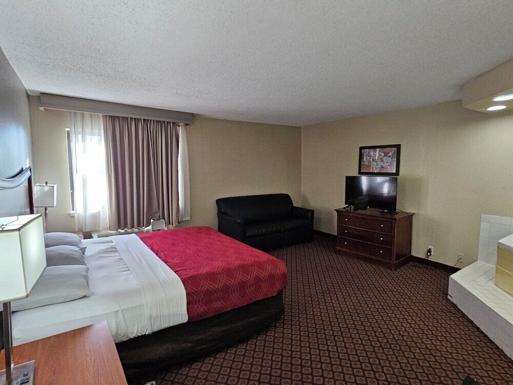 Desk, blackout curtains, iron/ironing board, free WiFi