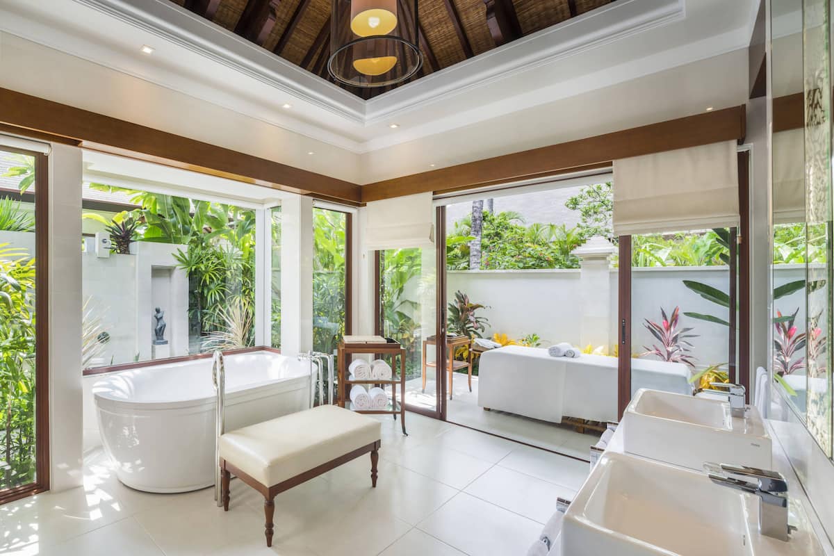 villa, 1 bedroom, non smoking, garden view (private pool) | bathroom | eco-friendly toiletries, hair dryer, bathrobes, slippers