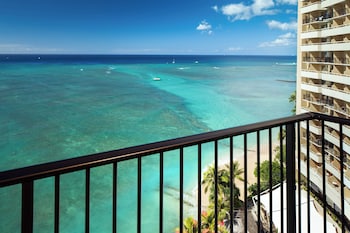 Hypo-allergenic bedding, down comforters, pillowtop beds, in-room safe at Sheraton Waikiki Beach Resort