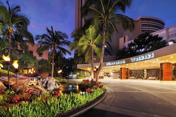 View from property looking out at Sheraton Waikiki Beach Resort