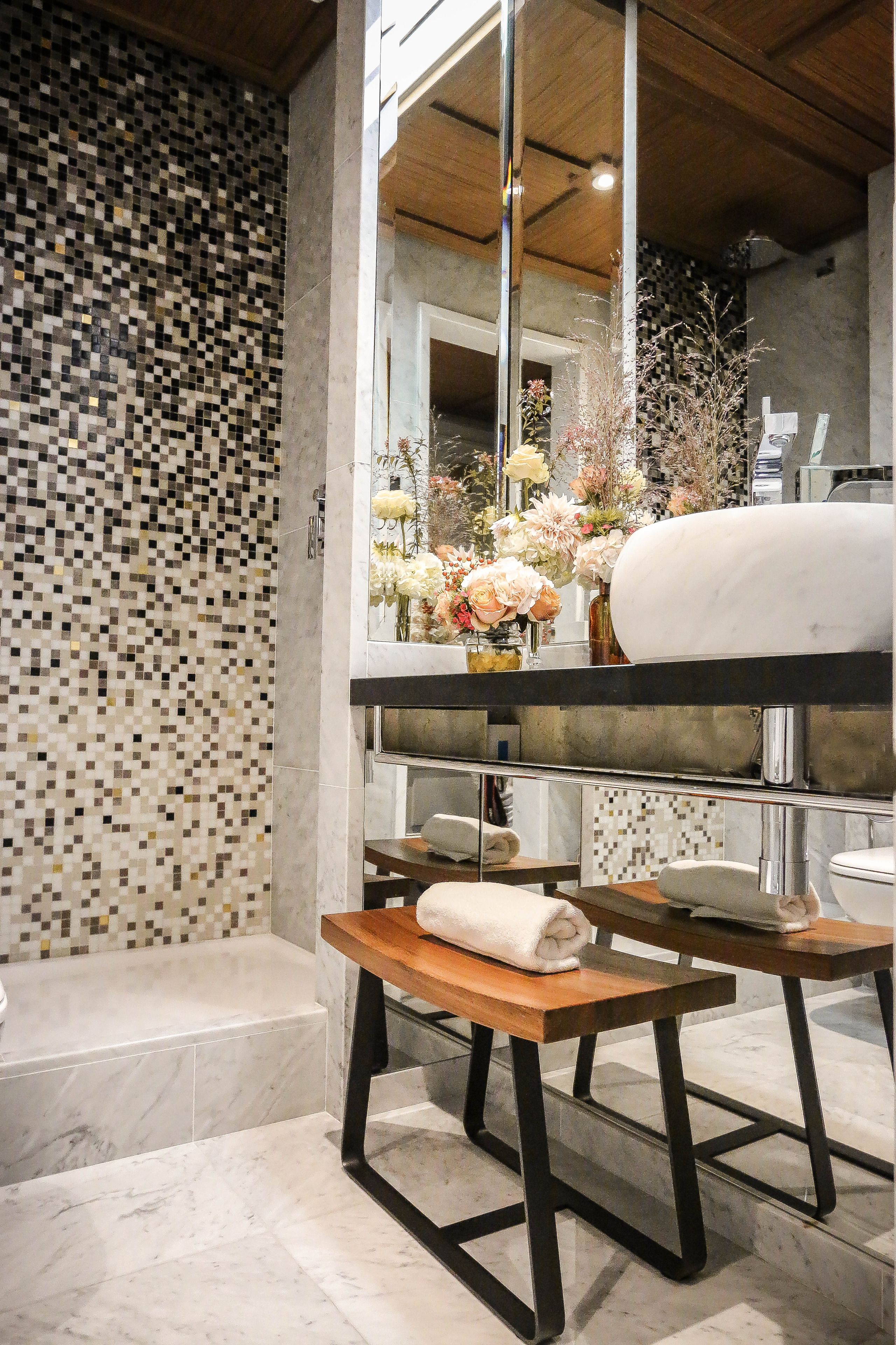 free toiletries, hair dryer, bathrobes, slippers