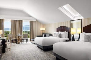 Down duvets, pillow-top beds, in-room safe, desk