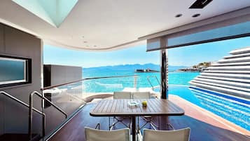 Yachting Villa Sea View Private Pool | 1 habitación, ropa de cama hipoalergénica y minibar