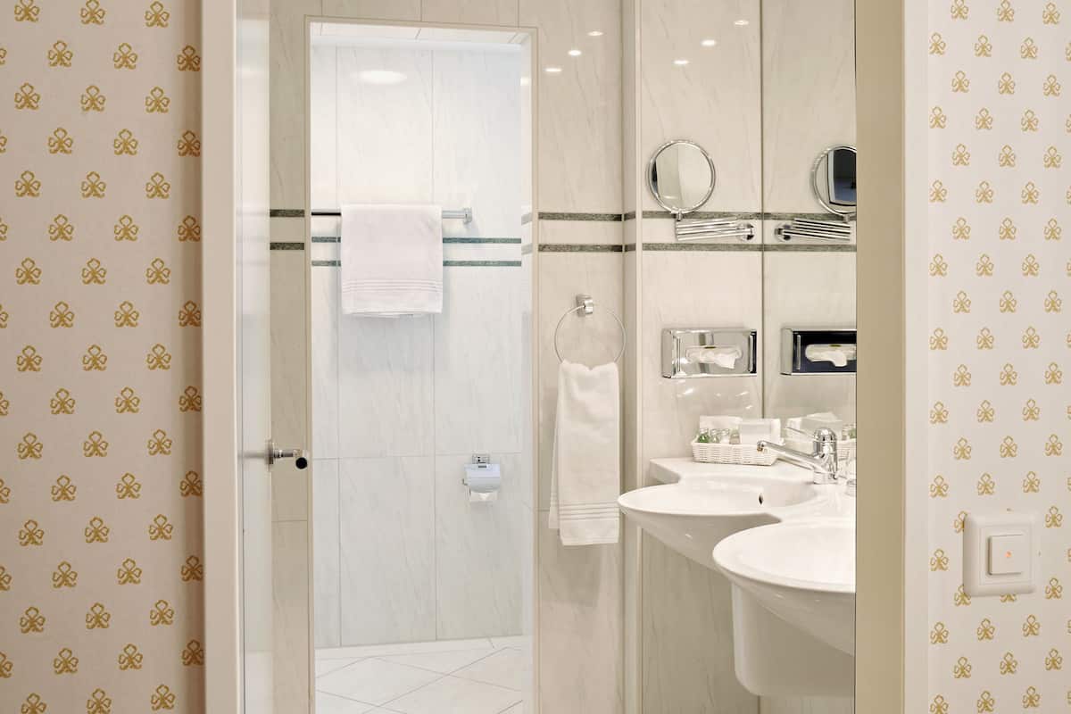 free toiletries, hair dryer, bathrobes, slippers