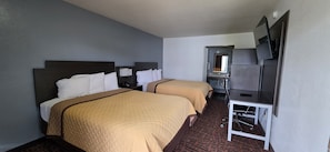 Standard Room, 2 Queen Beds, Non Smoking | Iron/ironing board, free WiFi, bed sheets - Rodeway Inn Concord - Kannapolis (Concord)