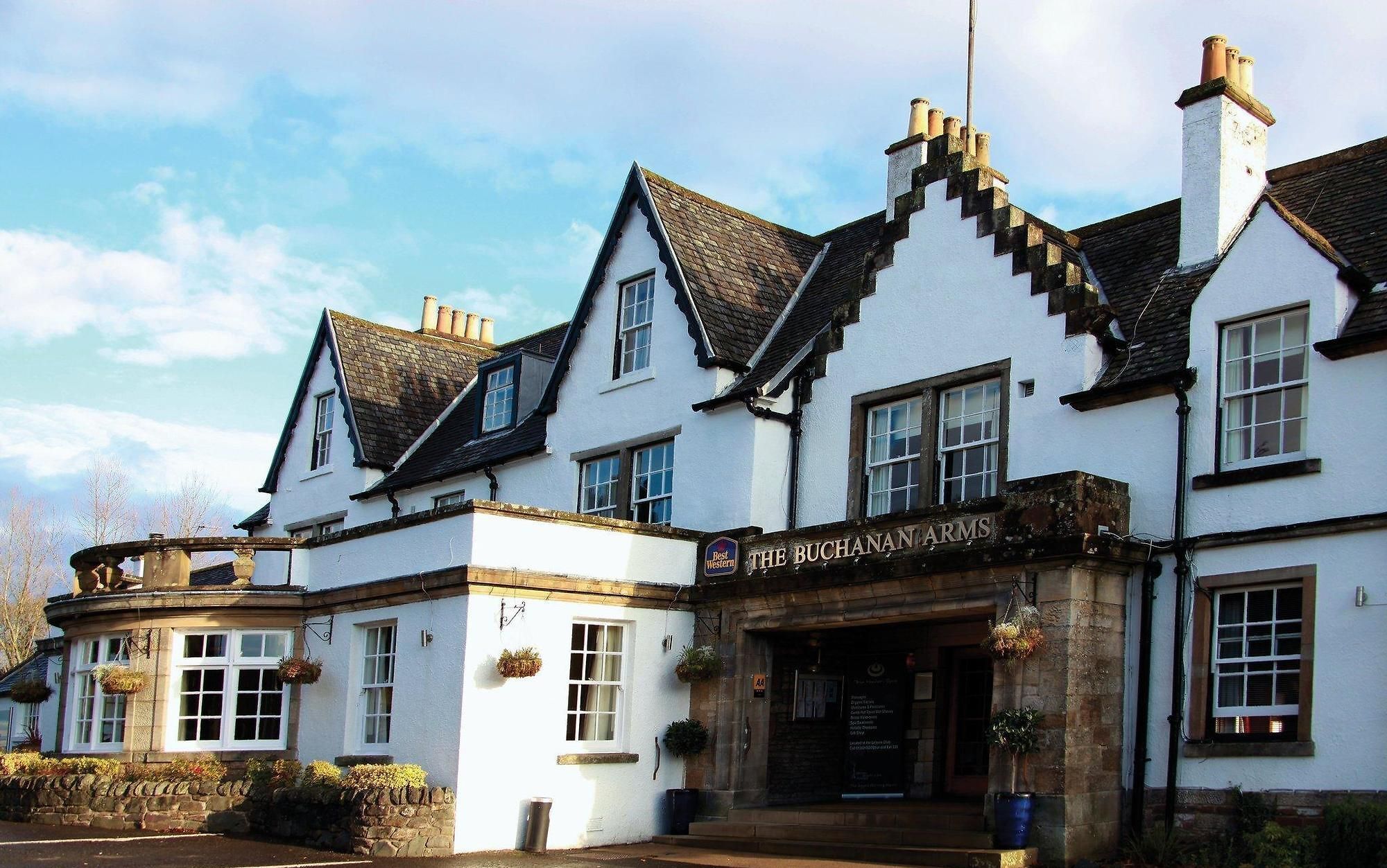 A traditional building with a sign reading "The Buchanan Arms."