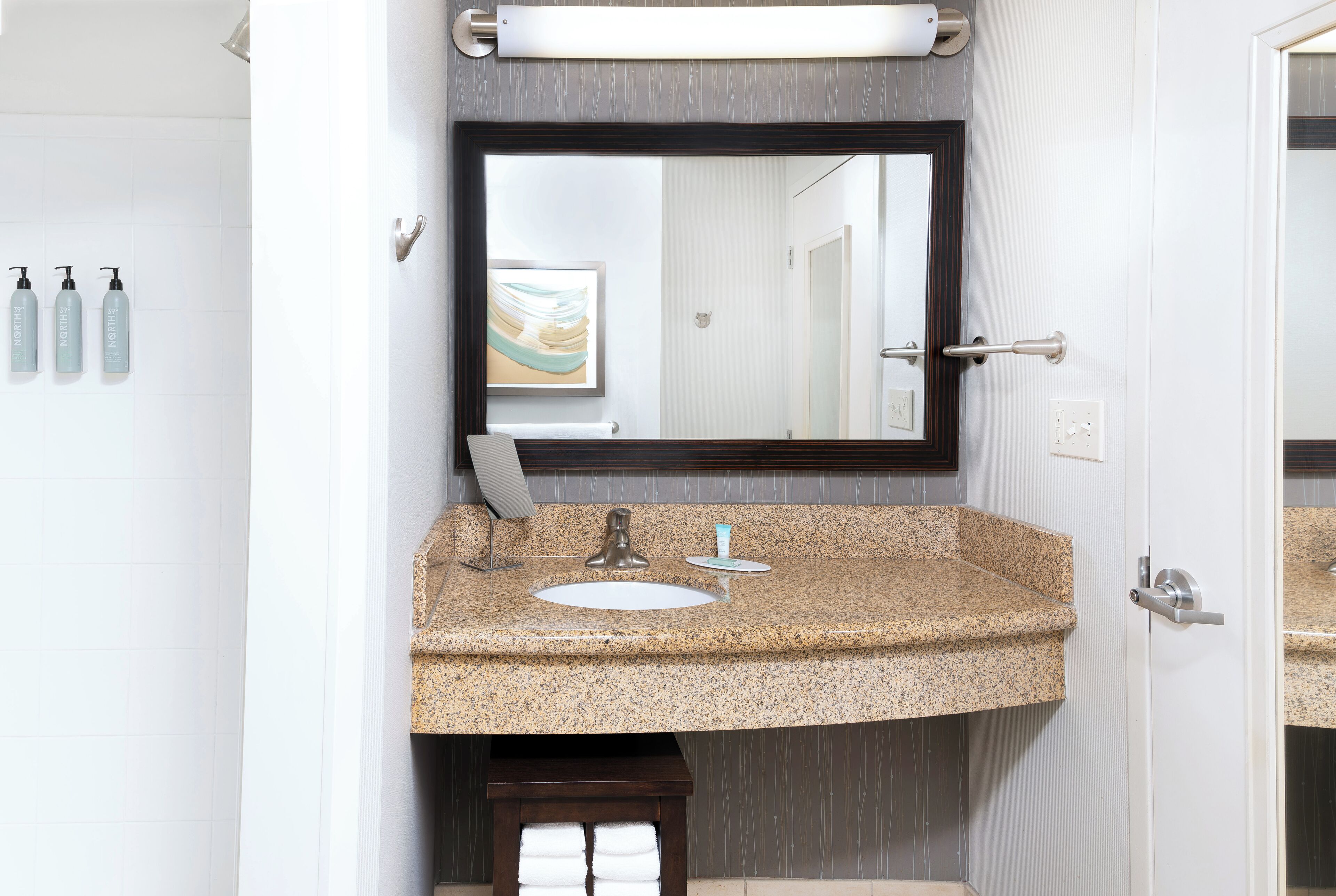 free toiletries, hair dryer, towels, soap