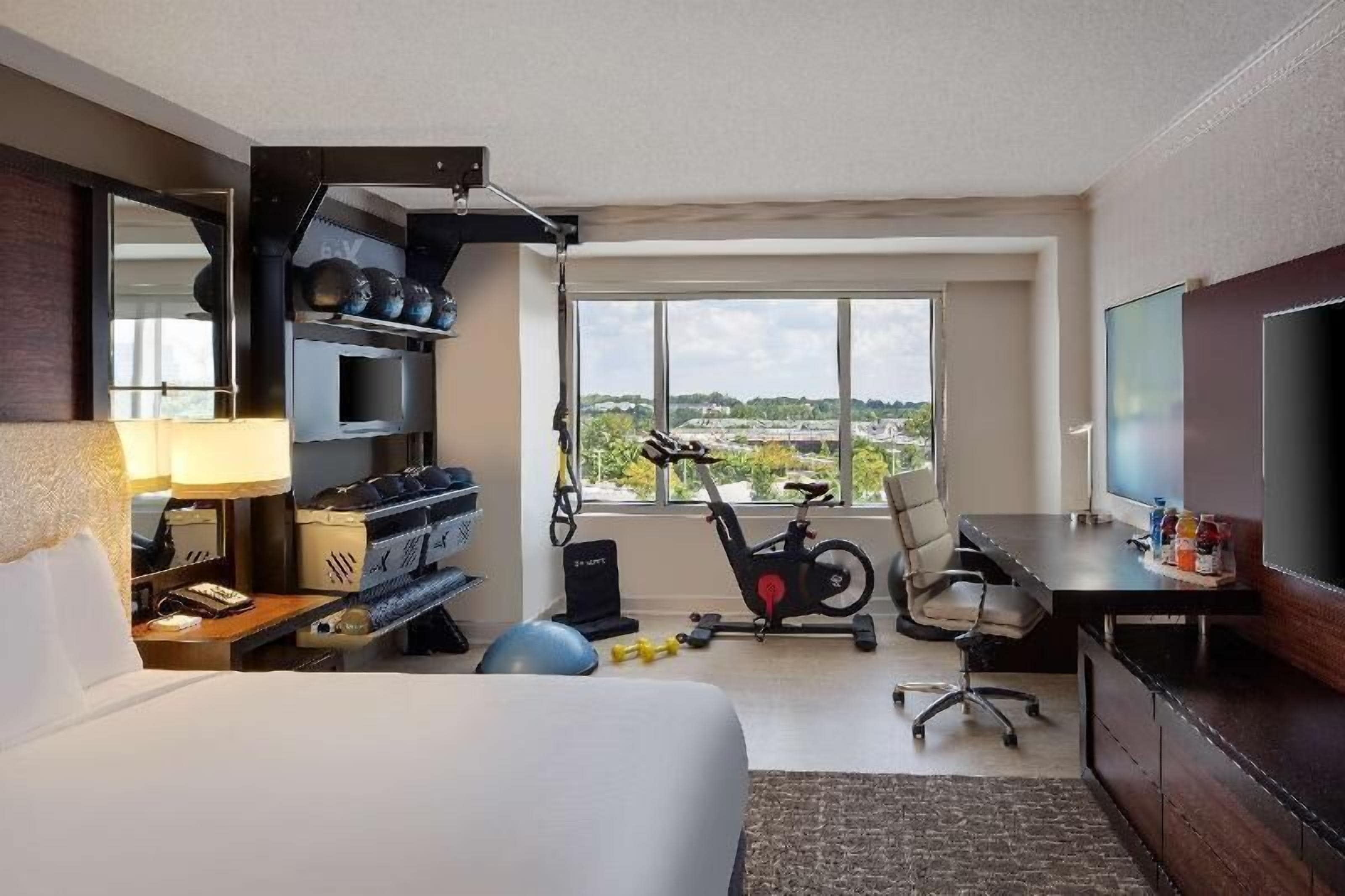 Premium bedding, down comforters, pillowtop beds, in-room safe