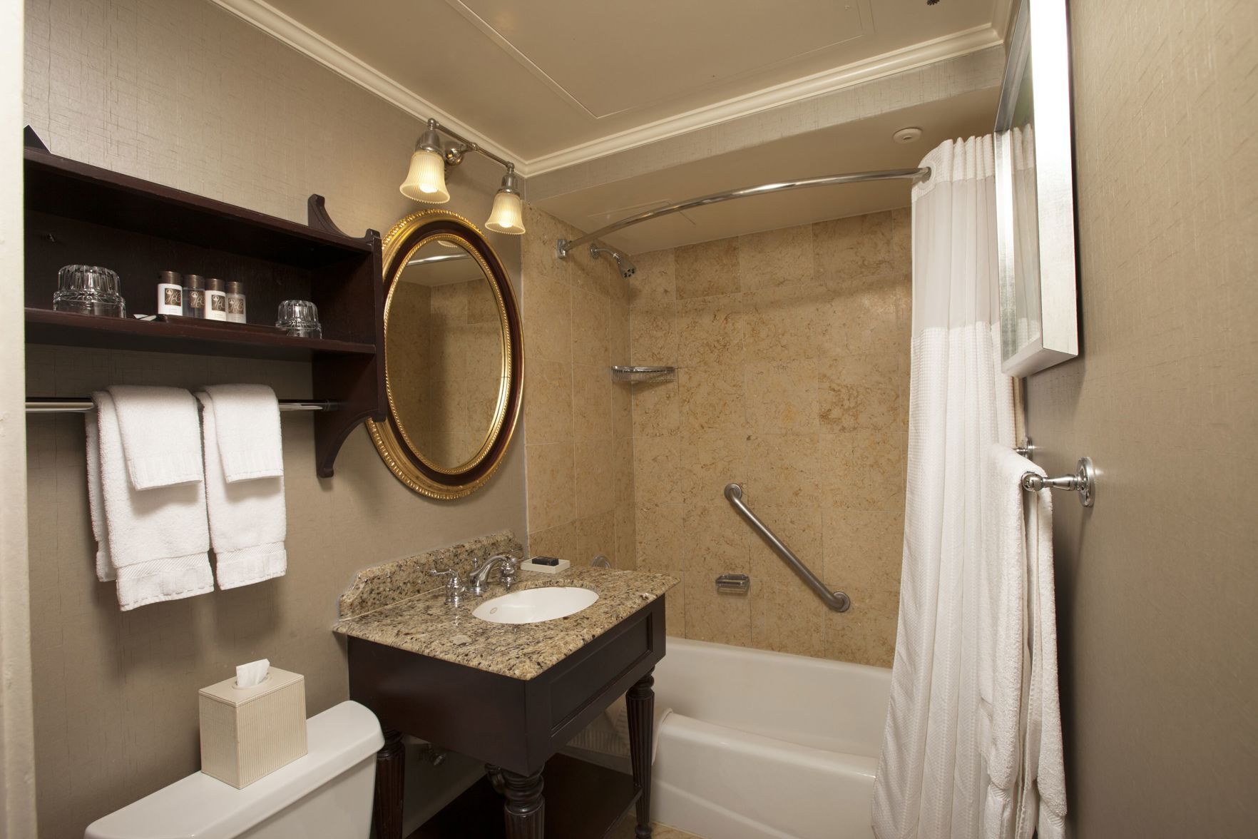 Bathroom | Designer toiletries, hair dryer, bathrobes, towels