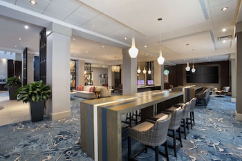 Hotel entrance and lobby at Hilton Tampa Downtown