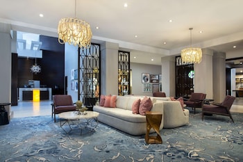 Hotel entrance and lobby at Hilton Tampa Downtown