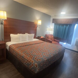 Desk, free WiFi, bed sheets