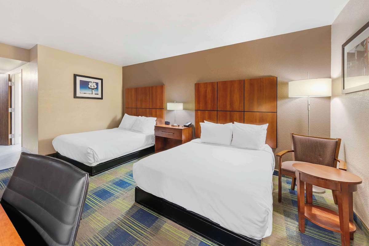 Standard Room, 2 Queen Beds, Accessible, Non Smoking | Desk, laptop workspace, blackout drapes, iron/ironing board