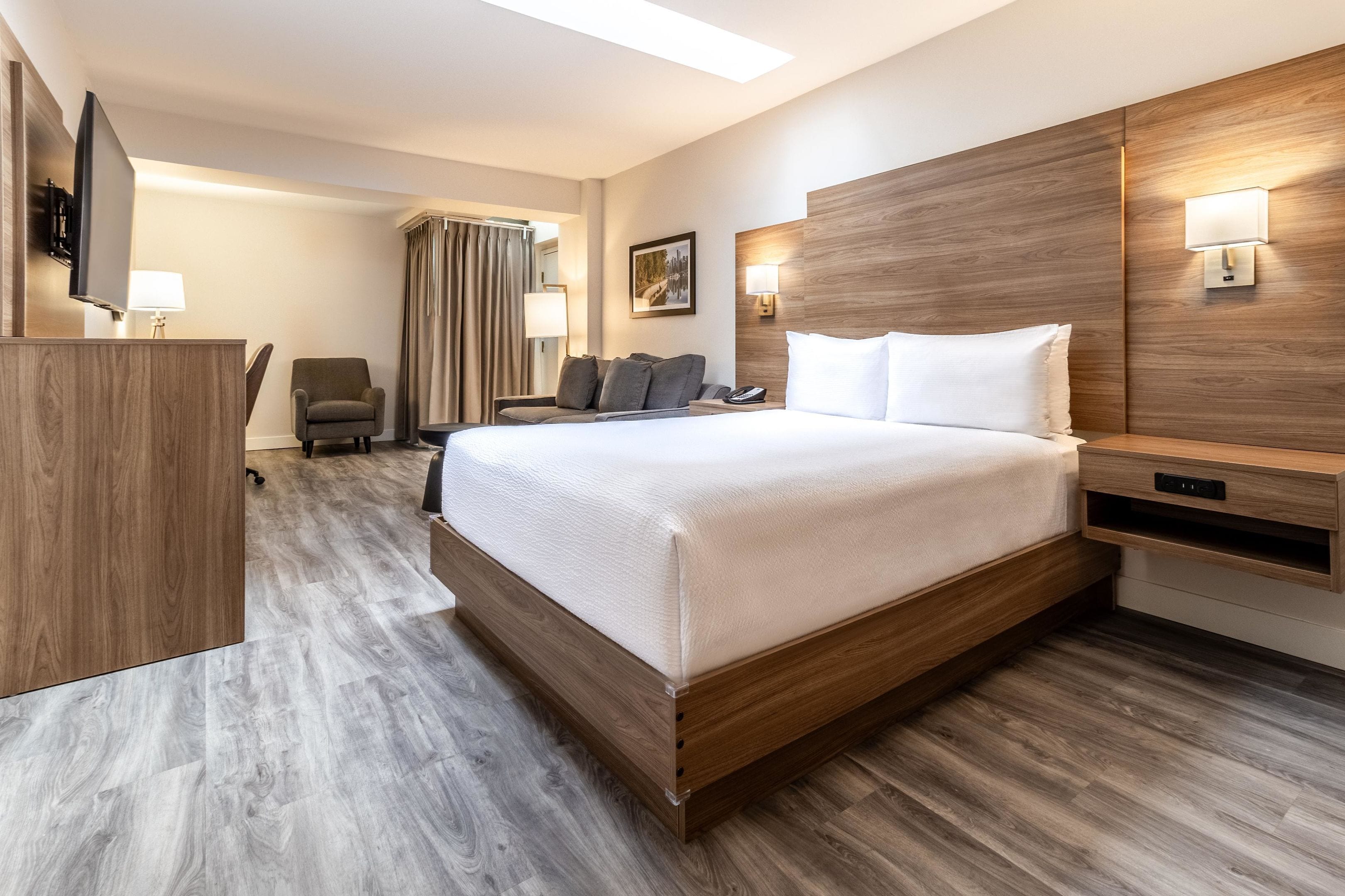 One Queen Bed with Sofa Bed Interior | Pillowtop beds, in-room safe, desk, laptop workspace