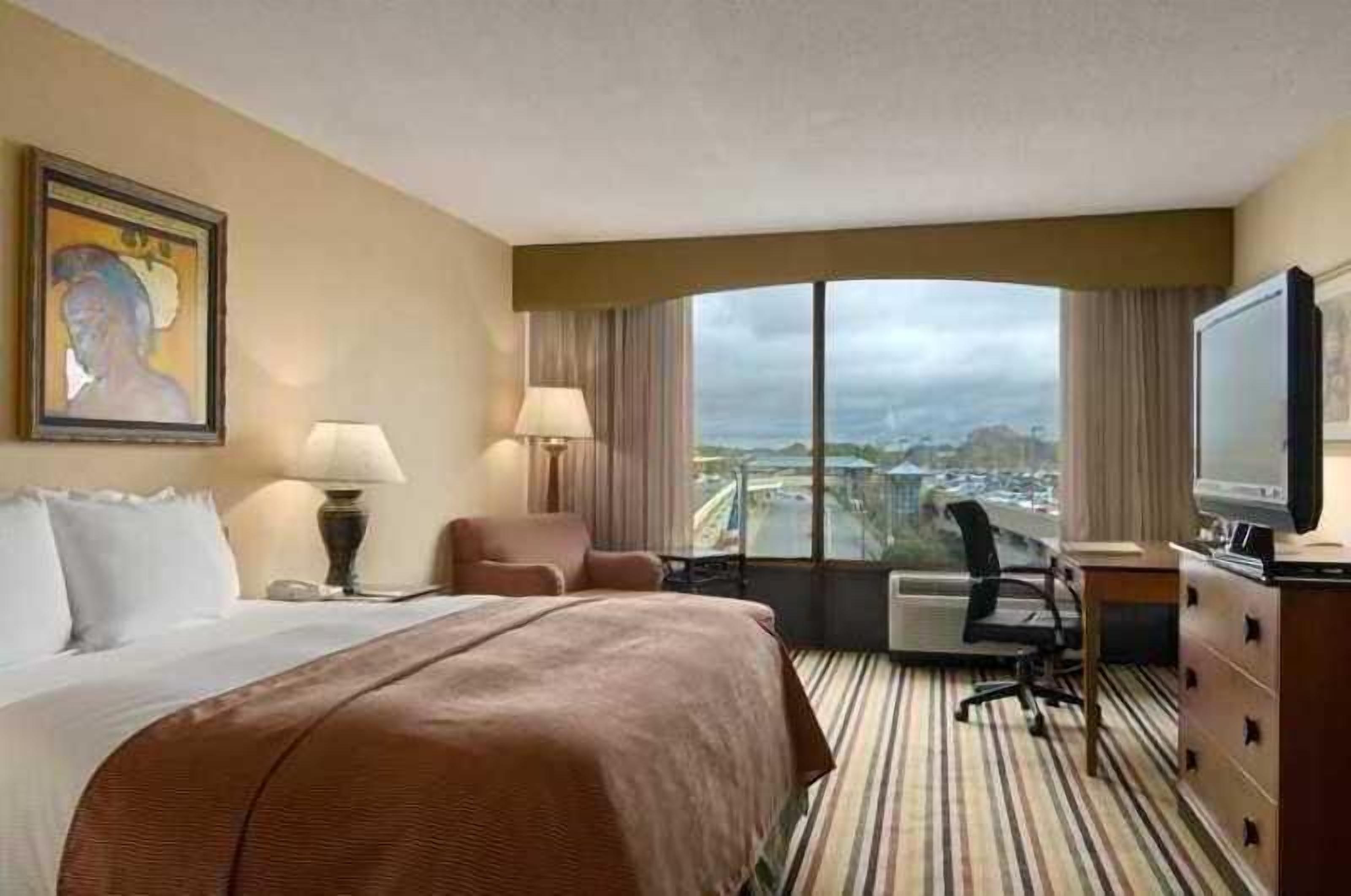 In-room safe, desk, laptop workspace, blackout curtains