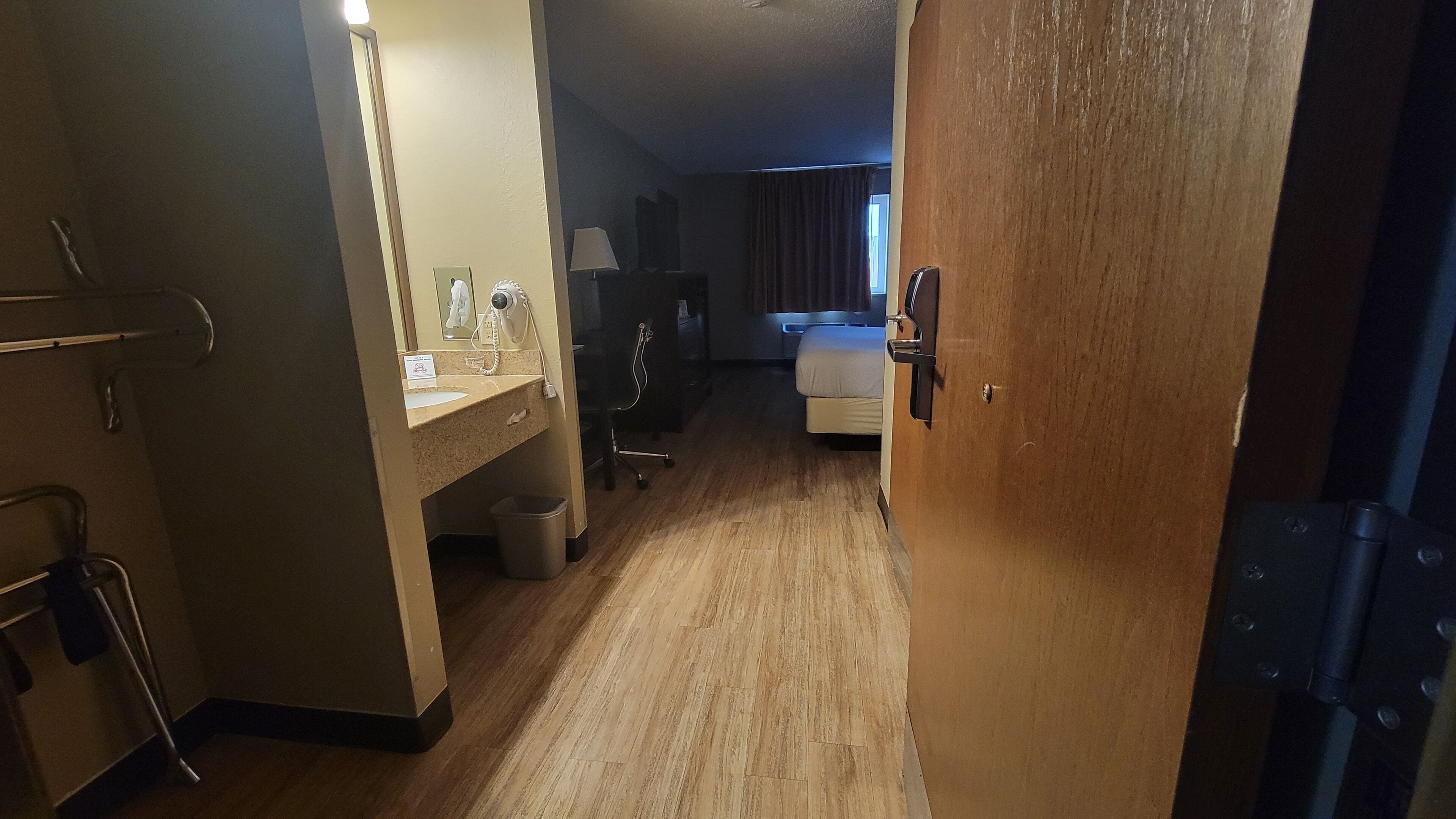 room, 1 king bed, accessible, non smoking | desk, laptop workspace, blackout curtains, iron/ironing board