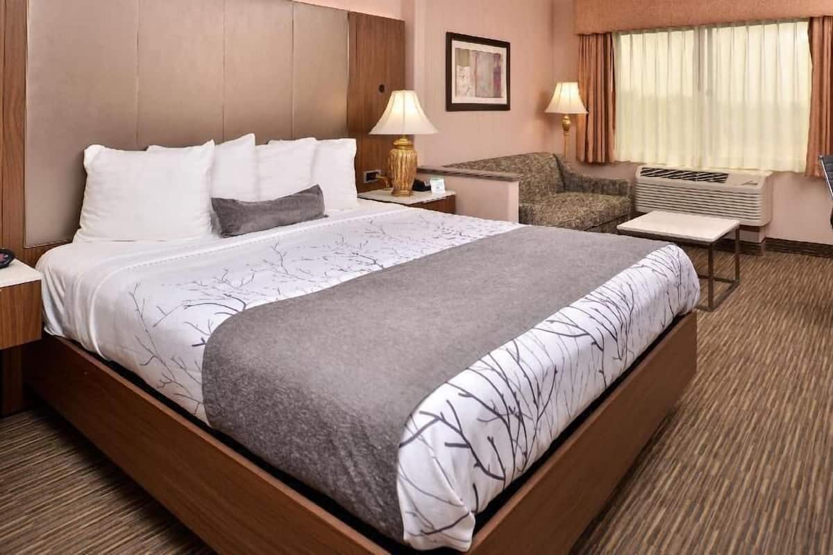 In-room safe, desk, laptop workspace, blackout curtains